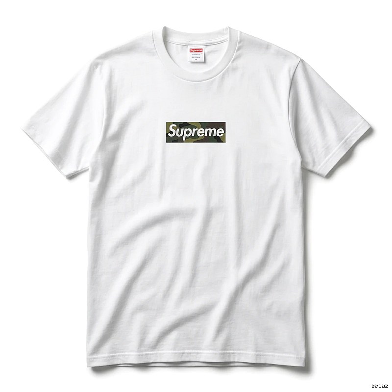 Supreme camouflage-style white T-shirt