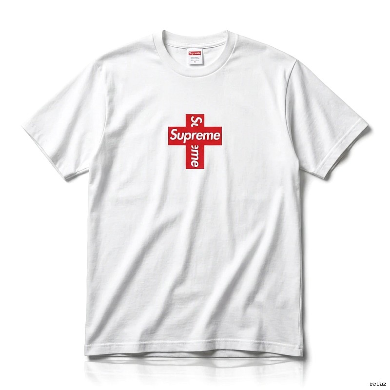 Supreme Cross Trend Brand White T-shirt