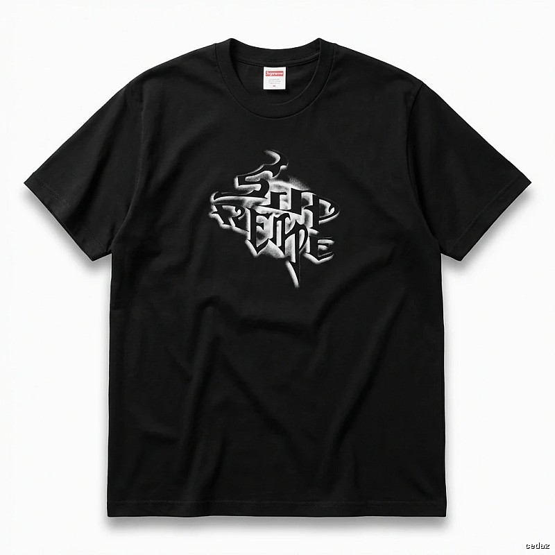 Supreme Flame Wind Black T - Shirt