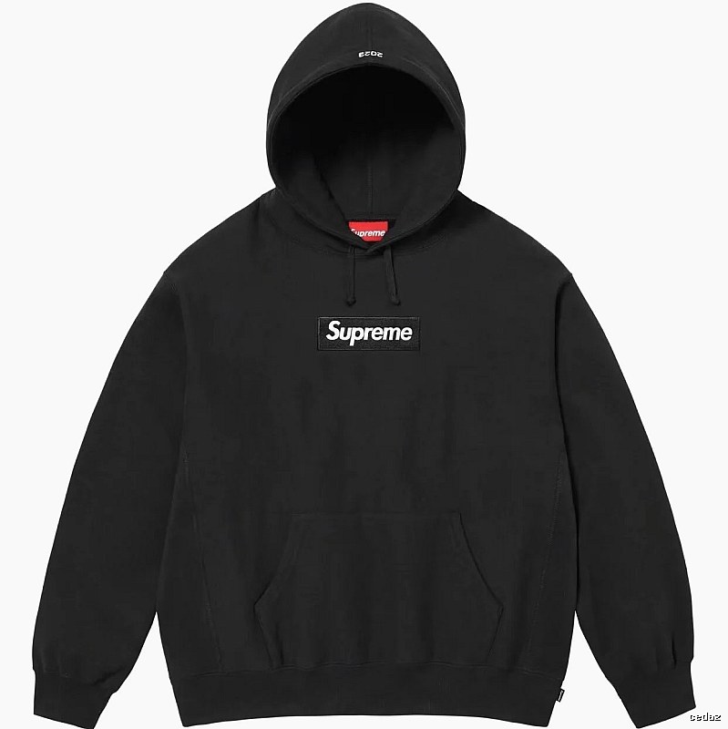 Supreme Logo Detail Logo hoodie Gray Red Oversized with Relaxed Feel