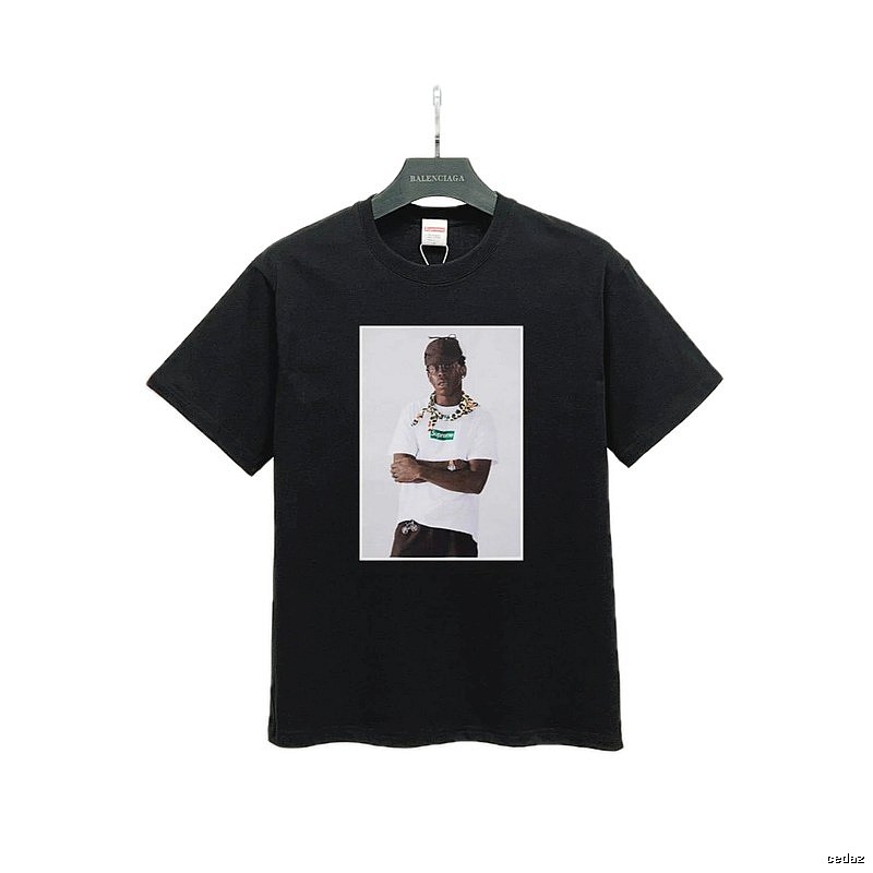 Supreme Portrait Print Street Style Black T-Shirt