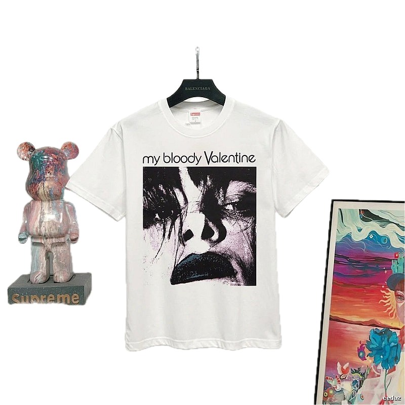 Supreme Valentine's Day Co-branded Vintage Style White T-Shirt