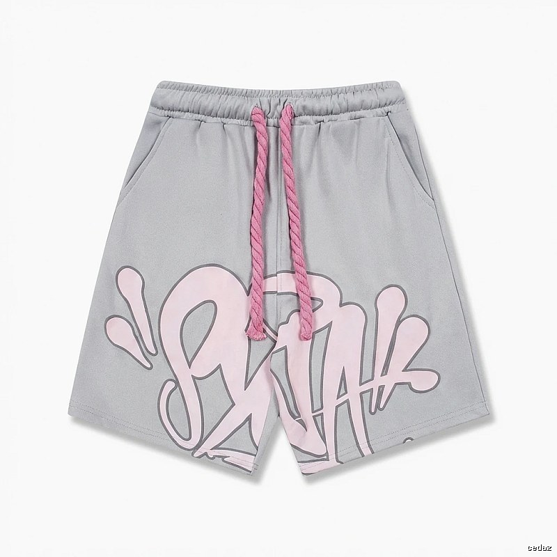 SynaWorld Graffiti-style Grey Shorts
