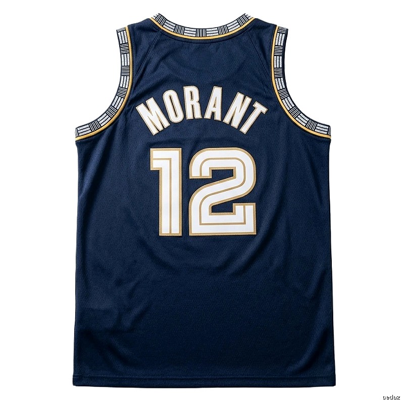 The black basketball uniform of Ja Morant of the Grizzlies.