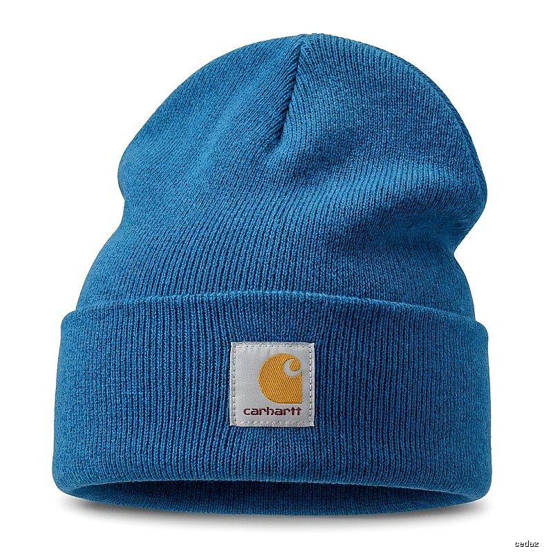 The classic blue knitted hat of Carhartt.