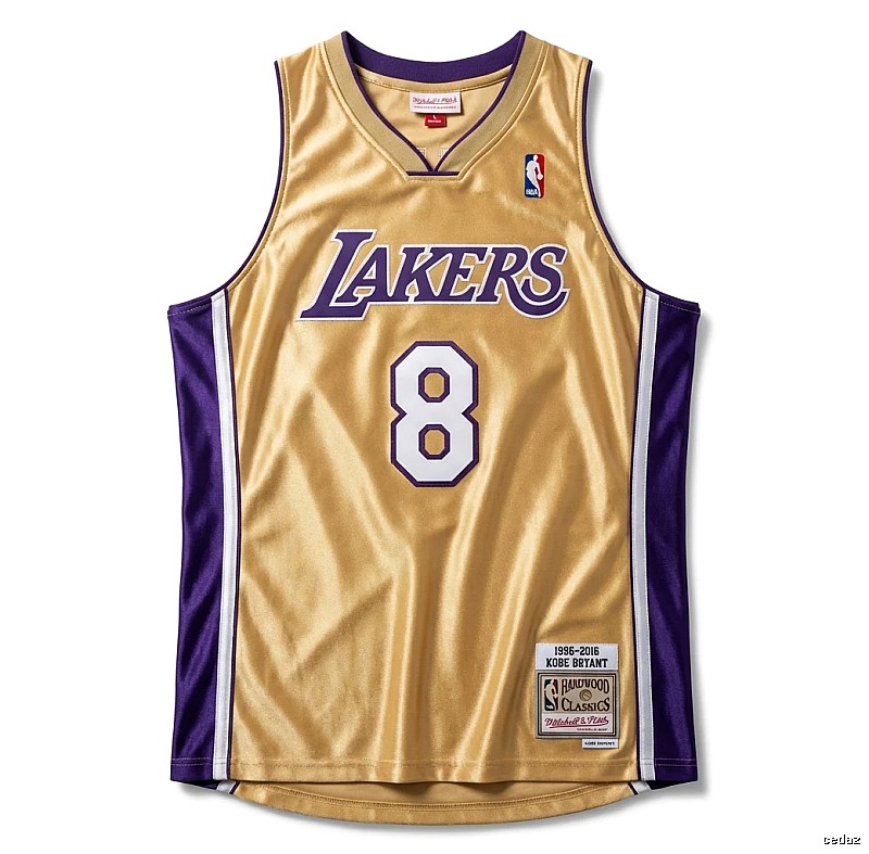 The retro gold and purple jersey of the Kobe Lakers.