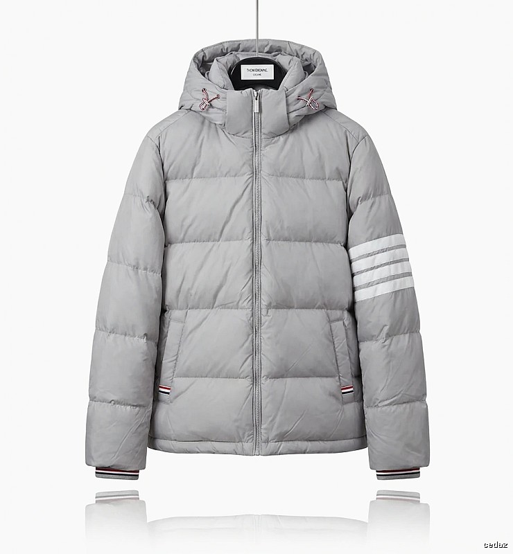 Thom Browne Classic Stripe Grey Down Jacket