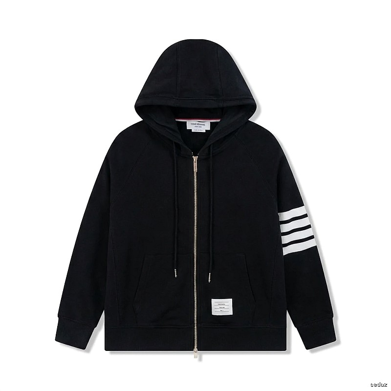 Thom Browne minimalist black hoodie
