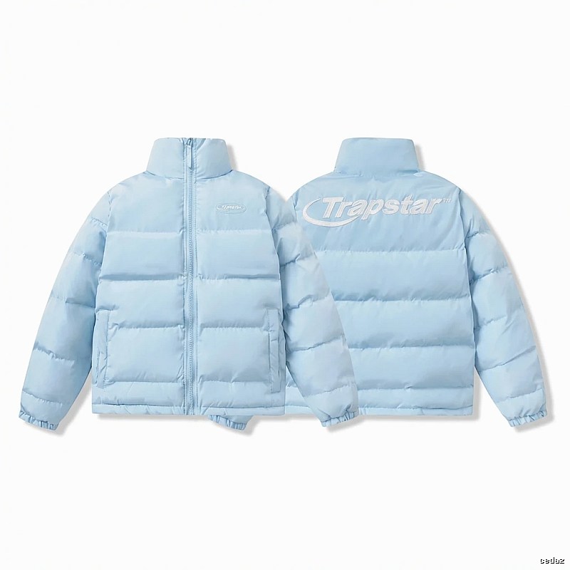 Trapstar trendy and cool style light blue down jacket