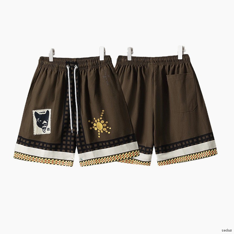 Travis Scott Cactus Jack American Retro Brown Shorts