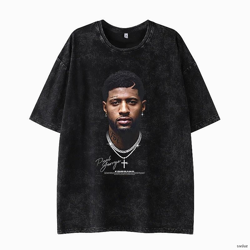 Tupac Logo Detail Portrait graphic T-shirt Black Tupac Collage with Relaxed Feel