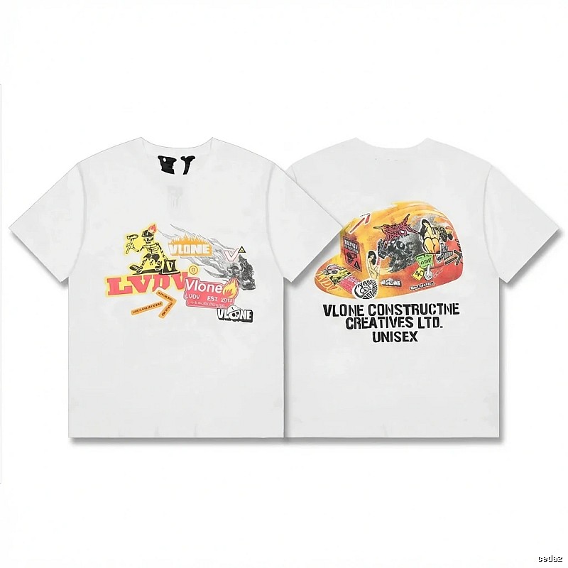 Vlone printed trendy white T-shirt