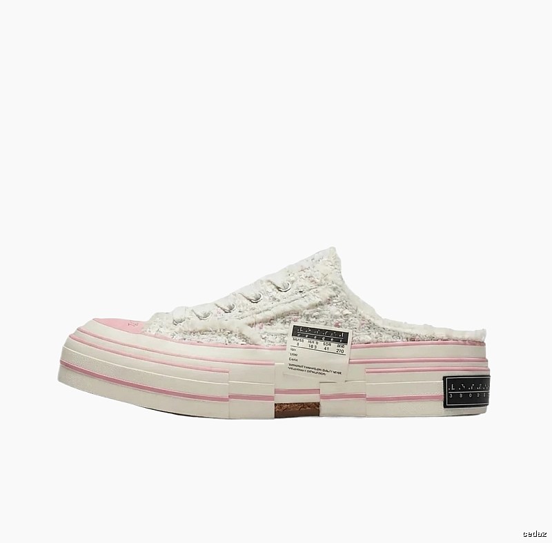 Xvessel casual style white and pink slippers