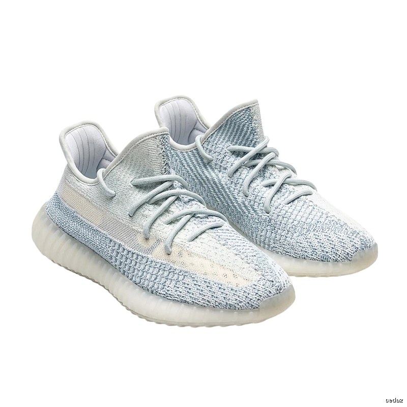 Yeezy 350 V2 Grey and White Gradient Athletic Shoes